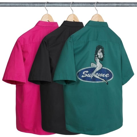 トップス Supreme Rhinestone Pin Up S/S Work Shirt Rhinestone Pin Up S/S Work Shirt - Supreme