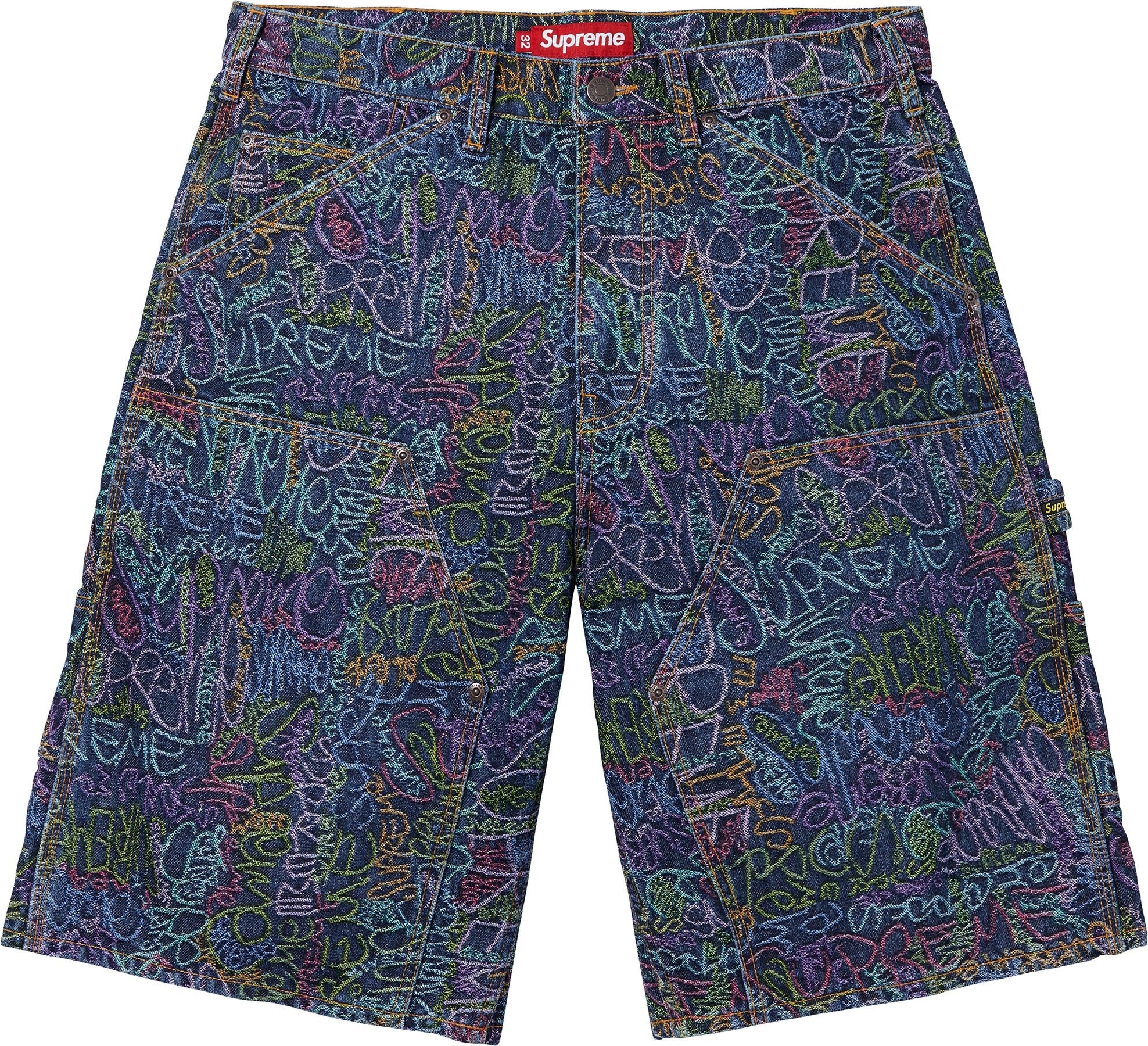 Supreme Handwriting Double Knee Denim Short (SS25) - $168