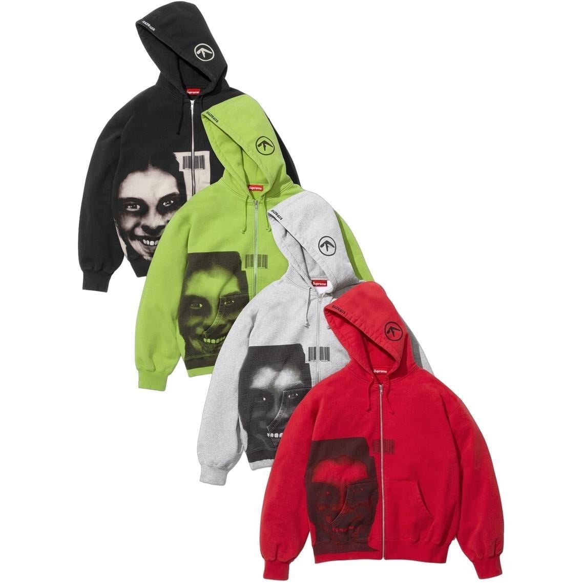 Supreme/Aphex Twin Zip Up Hooded Sweatshirt - SupremeCommunity