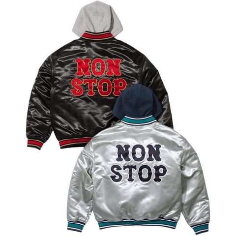 ウェア Supreme run Satin Hooded Varsity Jk Supreme®/Homerun Satin Hooded Varsity Jacket - Supreme