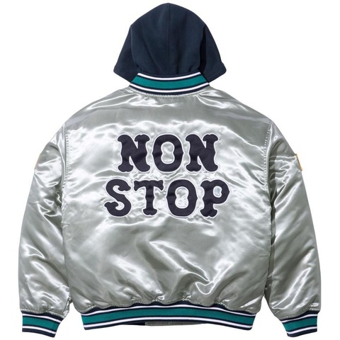 Supreme®/Homerun Satin Hooded Varsity Jacket - Supreme