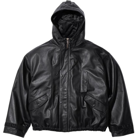 LAST NEST ✴︎ HOODED LEATHER FLIGHT JACKET Supreme®/Marithé + François Girbaud Hooded Leather Flight Bomber