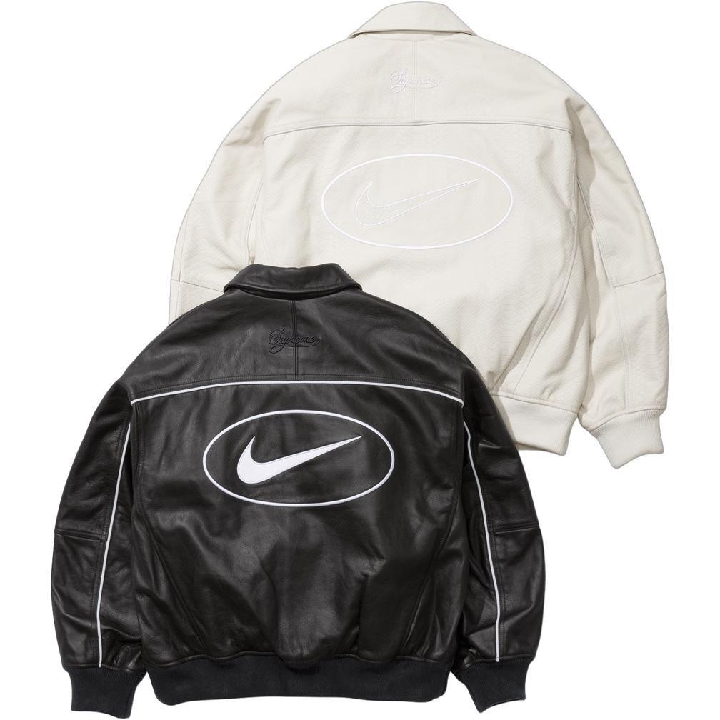 Supreme Supreme®/Nike® Leather Varsity Jacket (spring/summer 2025) - $698.00
