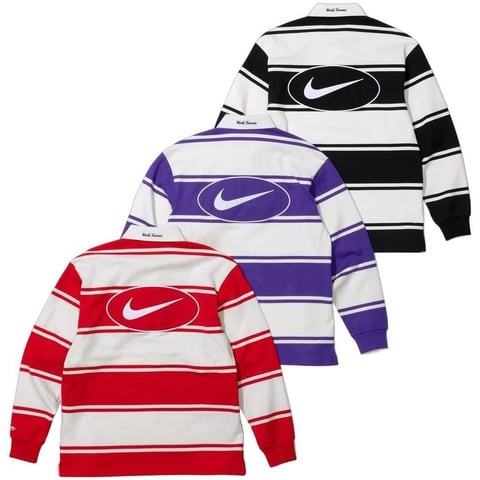 希少 Supreme NIKE 上質 Stripe Rugby Shirts L Supreme Nike Stripe Rugby Red Men's - SS25 - GB