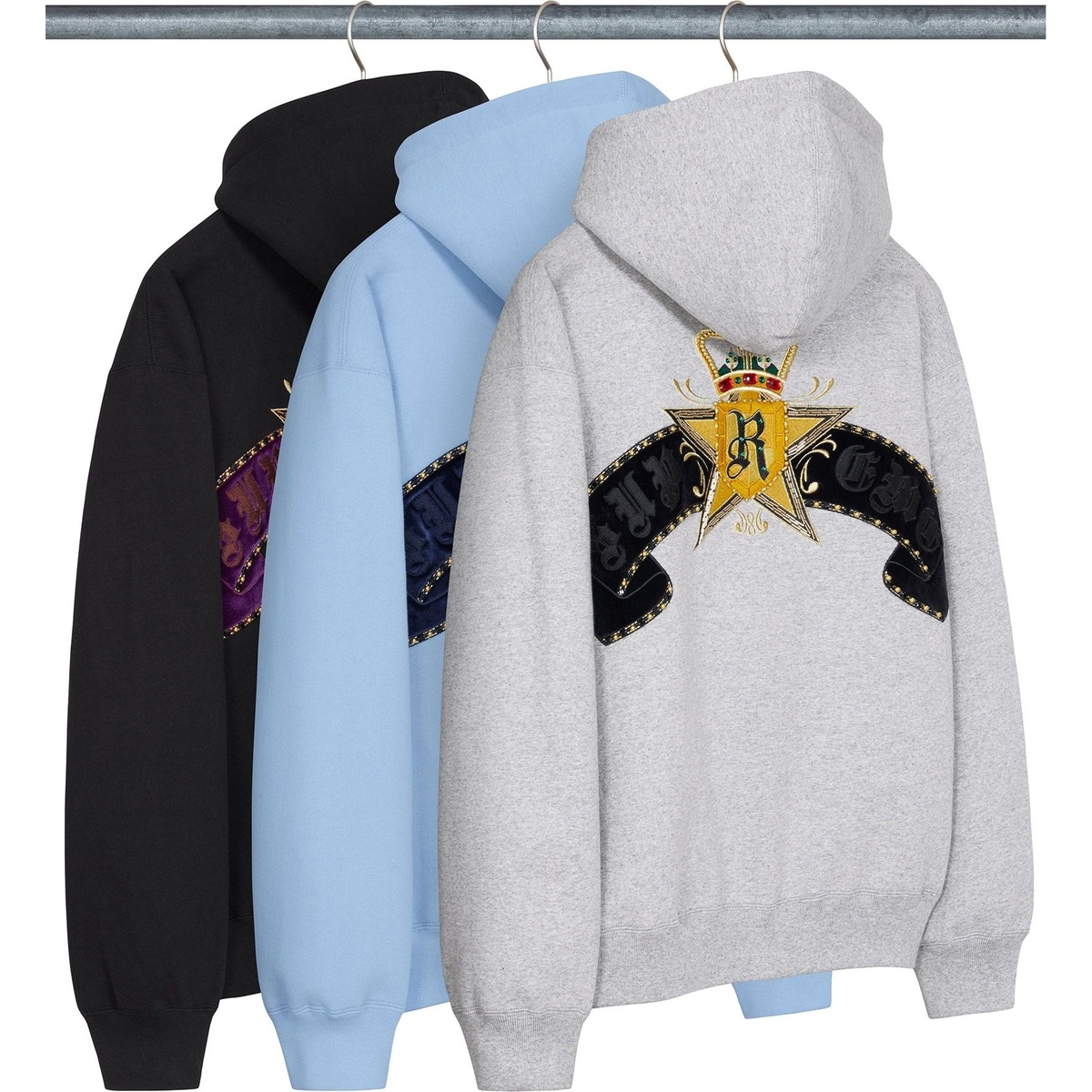 トップス supreme Crest Zip Up Hooded Sweatshirt Supreme Crest Zip Up Hooded Sweatshirt Heather Grey Men's - SS25 - US