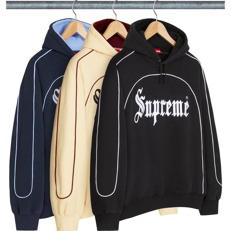 Supreme Curve Piping Hooded Sweatshirt (spring/summer 2025) - $168.00