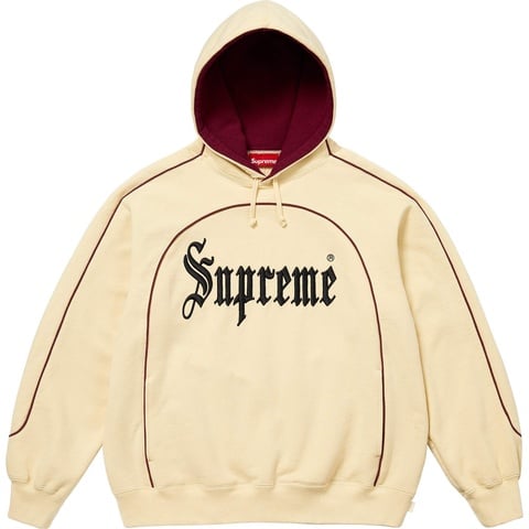 Supreme Curve Piping Hooded Sweatshirt - Natural