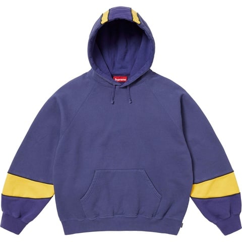 Supreme Paneled Hooded Sweatshirt - Washed Navy