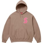 Supreme S Logo Hooded Sweatshirt (SS25) - Dusty Brown