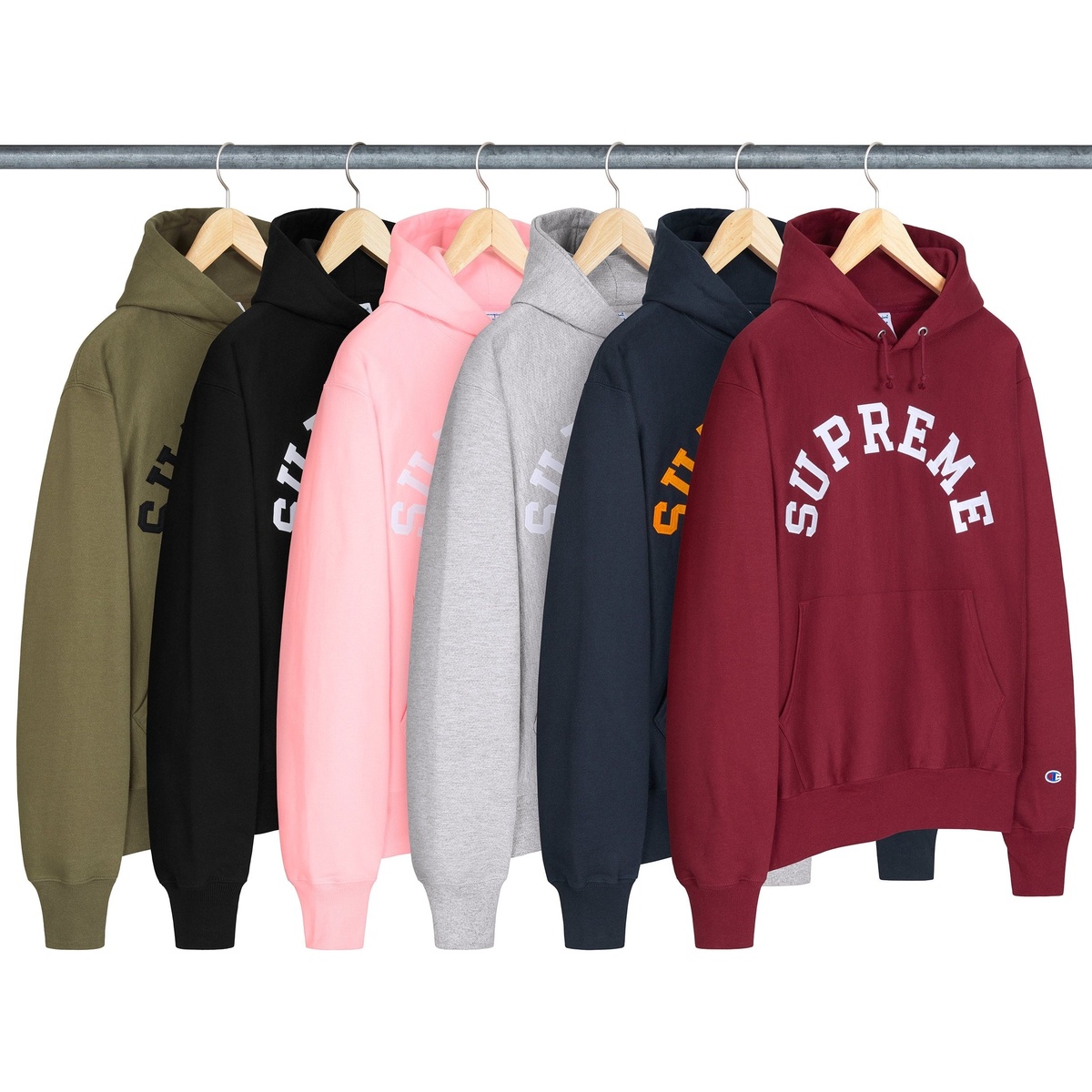 アトム Supreme®︎ × Champion® Hooded Supreme Champion Hooded Satin Varsity Jacket Black Men's - FW18 - US