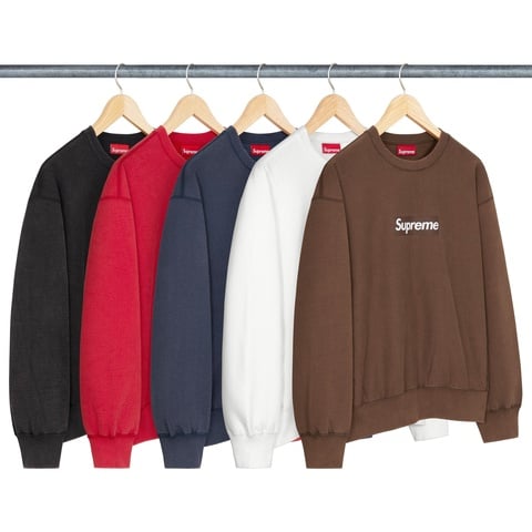 Washed Box Logo Crewneck - spring/summer 2025 - Supreme Washed Box Logo Crewneck - spring/summer 2025 - Supreme
