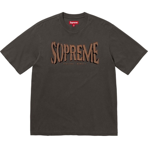 Supreme Flocked Washed S/S Top - Black
