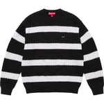 Supreme Loose Gauge Stripe Small Box Sweater (SS25) - Black