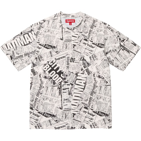 Supreme Newspaper S/S Top - White
