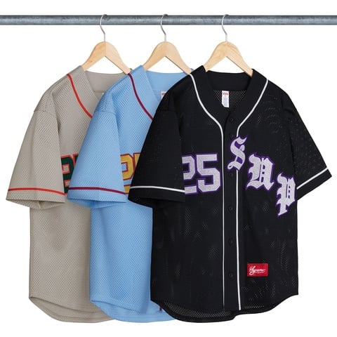 シュプリーム Supreme Old English Baseball Supreme Old English Baseball Jersey Light Blue Men's - SS25 - US
