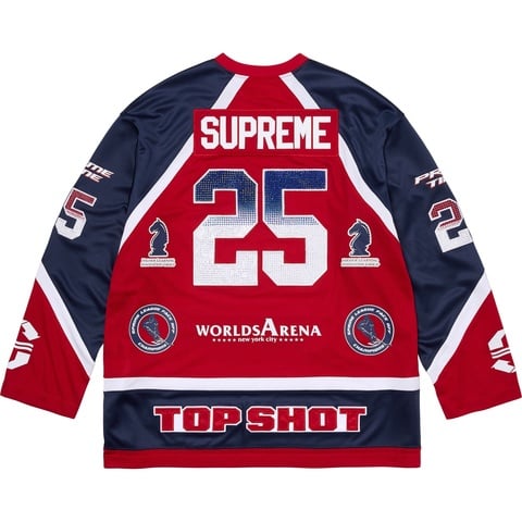 トップス supreme Rhinestone Hockey Jersey Supreme Rhinestone Hockey Jersey Light Grey | Hype Clothinga