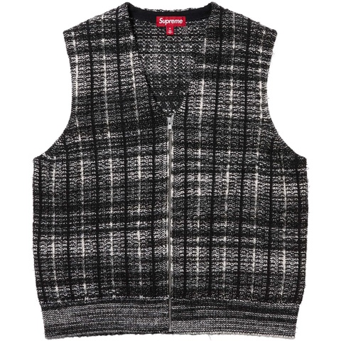 Supreme Speckled Zip Up Sweater Vest 黒M Speckled Zip Up Sweater Vest - spring/summer 2025 - Supreme