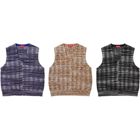 トップス Supreme Chenille Sweater Vest M Supreme Chenille Sweater Vest Black Men's - FW24 - US