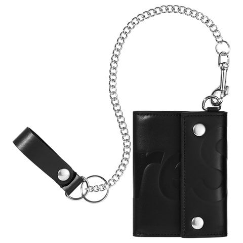 Supreme Leather Chain Wallet - Black