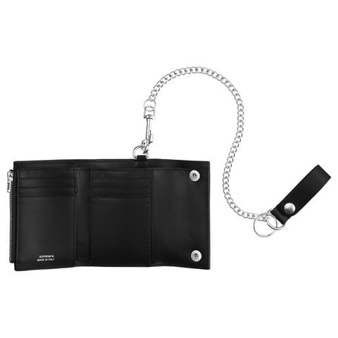 Supreme Leather Chain Wallet - Black