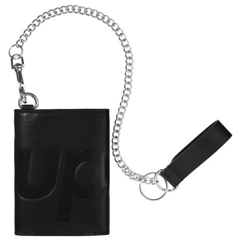 Supreme Leather Chain Wallet - Black