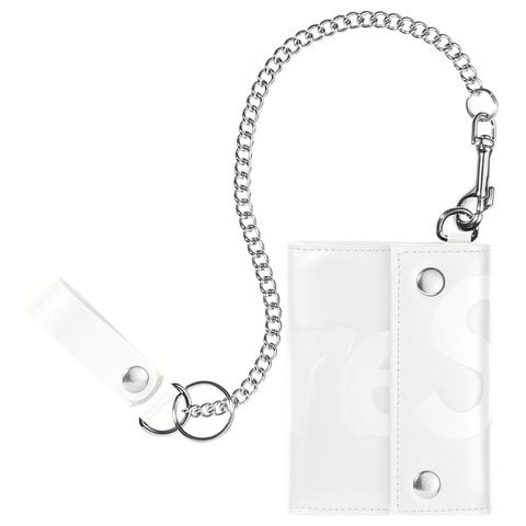 Supreme Leather Chain Wallet - White