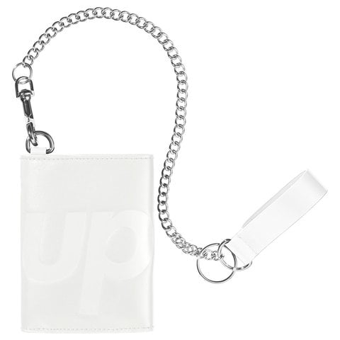 Supreme Leather Chain Wallet - White