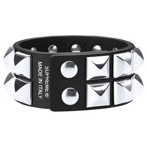 Supreme Studded Leather Bracelet - Black