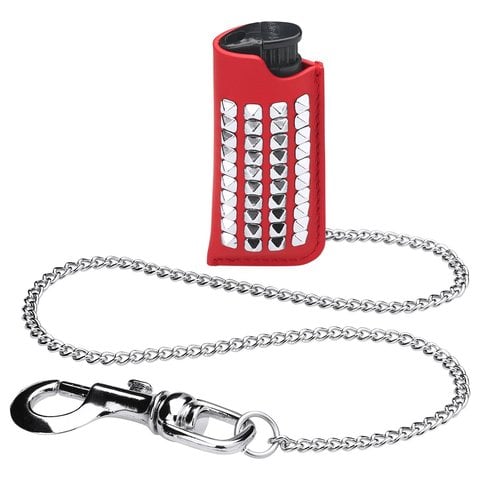 Supreme Studded Leather Lighter Holder - Red
