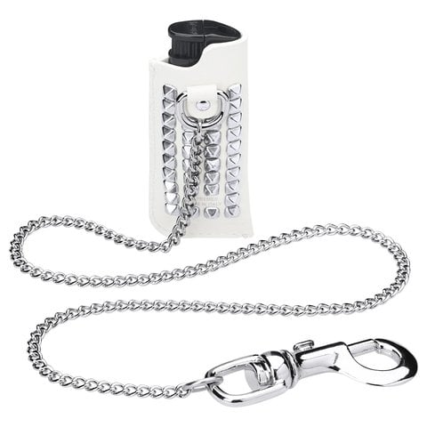 Supreme Studded Leather Lighter Holder - White