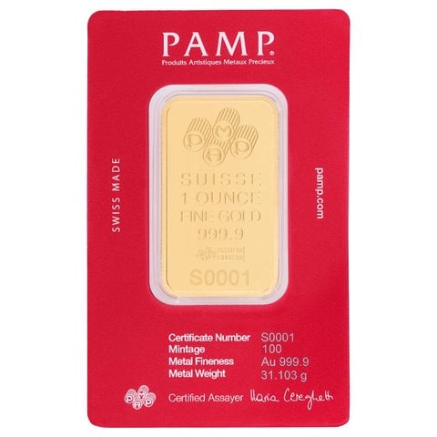 Supreme®/PAMP Suisse 1 oz. Gold Bar - Supreme