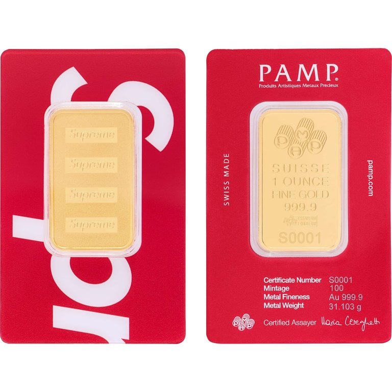 Supreme PAMP Suisse 1 oz Gold Bar SS26