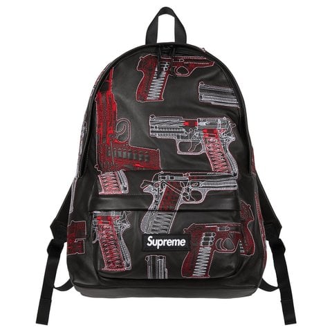 supreme バックパック Guns Embroidered Leather Backpack - Supreme