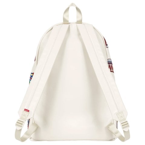Supreme Guns Embroidered Leather Backpack - White