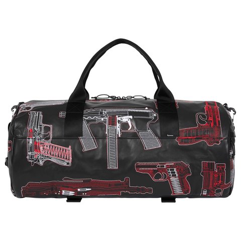 Guns Embroidered Leather Duffle Bag - Supreme