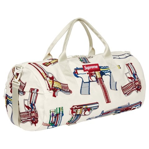 Guns Embroidered Leather Duffle Bag - Supreme