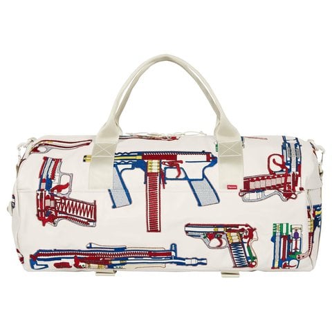 Guns Embroidered Leather Duffle Bag - Supreme