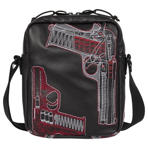 Guns Embroidered Leather Shoulder Bag - Supreme