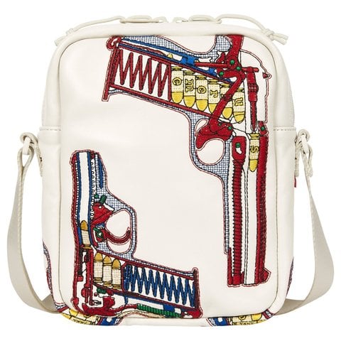 Guns Embroidered Leather Shoulder Bag - Supreme