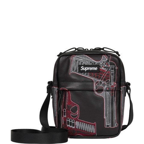 Guns Embroidered Leather Shoulder Bag - Supreme