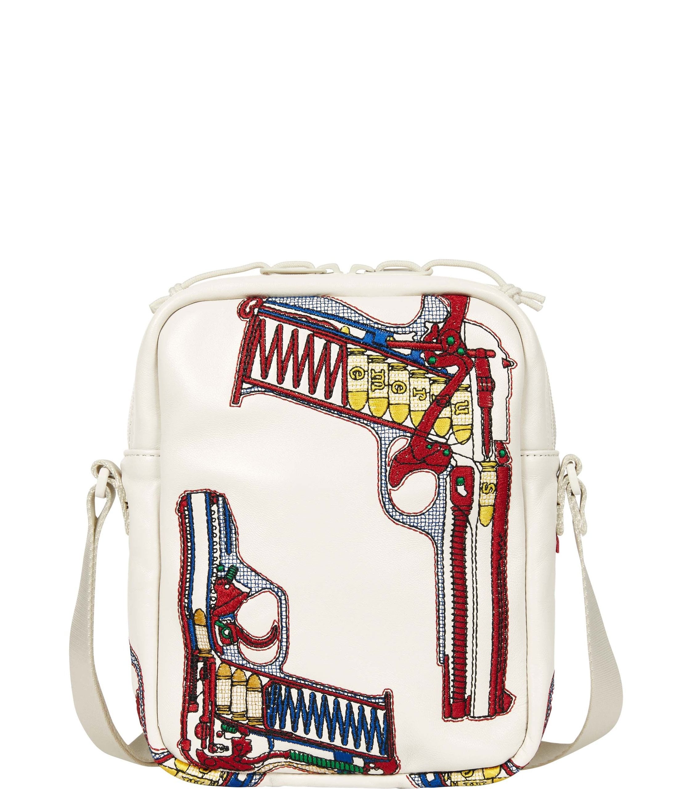 Guns Embroidered Leather Shoulder Bag - Supreme