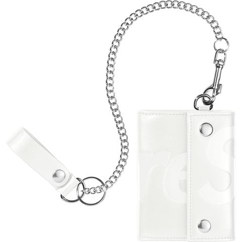 Supreme Leather Chain Wallet - White