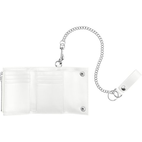 Supreme Leather Chain Wallet - White