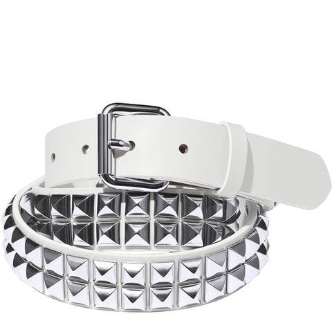 Supreme Studded Leather Belt - White