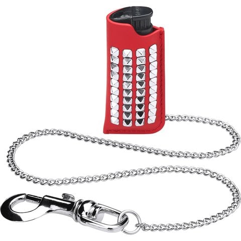 Supreme Studded Leather Lighter Holder - Red
