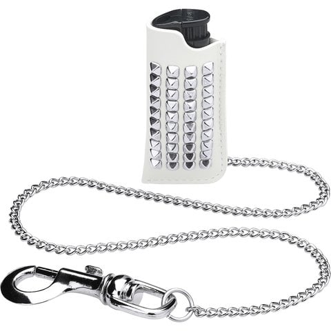 Supreme Studded Leather Lighter Holder - White