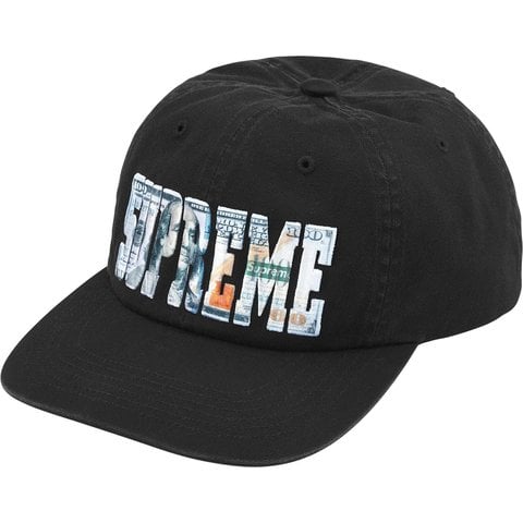 Supreme Embroidered Money Logo 6-Panel - Black