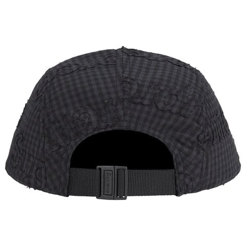 Supreme Monogram Gingham Camp Cap - Black