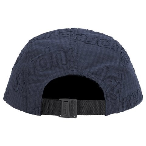 Supreme Monogram Gingham Camp Cap - Navy