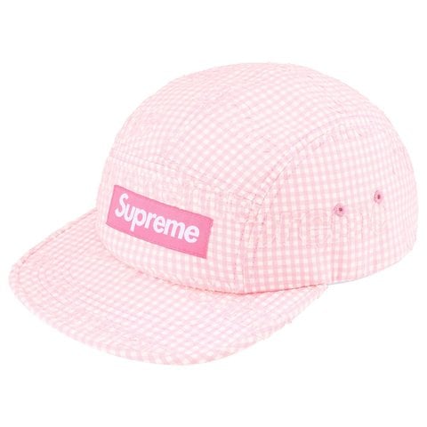 Supreme Monogram Gingham Camp Cap - Pink
